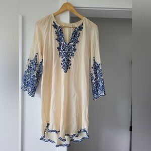 LOVE SAM Blue Floral Embroidered Dress SZ XS